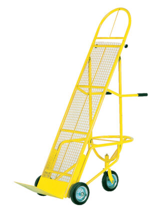 "Bicicletta" portacasse con altezza regolabile con rete di appoggio e ruote elastic