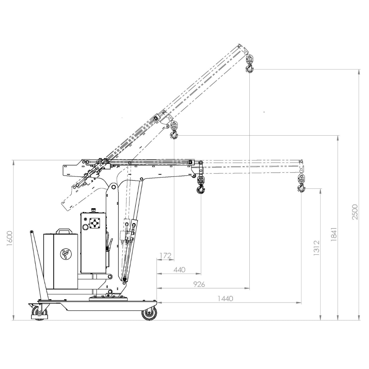Gru Girevole a 360° contrappesata con sfilo elettrico GRUGR05SE - immagine 13