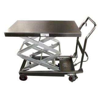 Piattaforma elevatrice carrellata 350 Kg acciaio inox