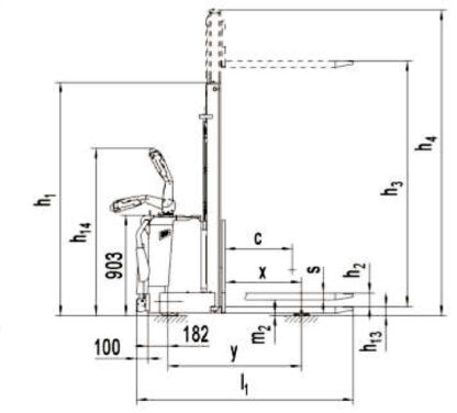 Sollevatore semovente alzata mm 1.600 , senza pedana TNBEXS 12/16 - immagine 2